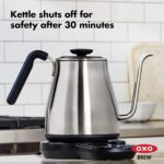 OXO Brew Gooseneck Electric Kettle – Hot Water Kettle, Pour Over Coffee & Tea Kettle, Adjustable Temperature, Built-In Brew Timer, Stainless Steel, 1L​ - Image 7