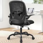 Primy Office Chair Ergonomic Desk Chair with Flip up Armrests Swivel Breathable Desk Mesh Computer Chair with Adjustable Lumbar Support and Height for Conference Room (Black) - Image 3