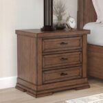 Signature Design by Ashley Taffenbrook Farmhouse 3-Drawer Nightstand with Felt-Lined Top Drawer, Power Supply and USB Ports, 28.5" W x 18.25" D x 26.5" H, Dark Brown - Image 3