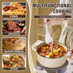 TOPEMAI Dutch Ovens Enameled Cast 5.5 Quart Dutch Oven Pot with Lid for Bread Baking (White) - Image 4