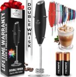 Zulay Kitchen Double Whisk Milk Frother with 2 Duracell Batteries - Powerful Handheld Foam Maker for Coffee, Lattes, Matcha, Hot Chocolate & Cappuccinos - Whip Creamy Froth in Seconds - Image 2