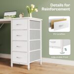 Huuger 47 Inch Vanity Desk with 8 Fabric Drawers, White Desk, Computer Desk with Large Storage, Drawers, for Home Office, Bedroom - Image 7