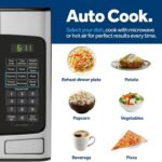 GE Countertop Microwave Oven, Compact 1.1 Cubic Ft., 950-watt Capacity, 6 Auto Cooking Settings, Child-Lock Technology, Kitchen Essentials for The Countertop, Dorm Room or Apartment, Stainless Steel - Image 7