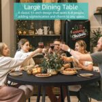 Black Round Dining Table for 6 - Modern Circle 51 Inch Large Room Kitchen Dinning Tables for 4 to 6 Person Seats Small Spaces Wood Dinner Mesa De Comedor Redonda - Image 4