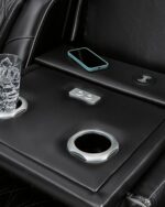 Signature Design by Ashley Boyington Contemporary Leather Match Power Reclining Sofa with Adjustable Headrest, Cup Holder, USB Charging Ports, Air Massage System and LED Lighting, Black - Image 19