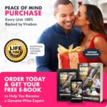 VINABON Electric Wine Opener - Updated 2026 One-Touch Automatic Wine Bottle Opener Corkscrew - Rechargeable (Up to 100 Bottles/Charge) with Foil Cutter Stand, LED Indicator. Includes Wine Guide eBook - Image 8