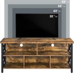 Yaheetech TV Stand for Living Room, Industrial Entertainment Center for 65 Inch TV, Rustic TV Console Stand with Storage Cabinets Wood and Metal, Rustic Brown - Image 6