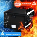 File Box with Lock, Fireproof Document Box File Organizer with Zipper & Adjustable Handle, Collapsible File Storage Box for Home Office, Filing Cabinet for Hanging Letter/Legal Folder - Image 5