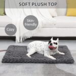 Washable Dog Bed Mat Ultra Soft Dog Crate Pad Comfy Fluffy Pet Kennel Beds Sleeping Mattress for Large Jumbo Medium Small Dogs, 35 x 22 Inch, Gray - Image 3