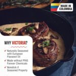 Victoria 12-Inch Cast Iron Skillet, Pre-Seasoned Cast-Iron Frying Pan with Long Handle, Made in Colombia - Image 3