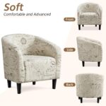 Yaheetech Modren Club Chair with Ottoman, Fabric Accent Armchair with Footstool, Upholstered Barrel Chair and Footrest for Living Room Bedroom Guestroom, Letter Print - Image 9