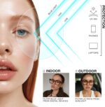 livho Oversized Blue Light Blocking Glasses for Woman and Men - Rectangle Fashion Glasses for Computer, Chic Preppy Frame - Image 4
