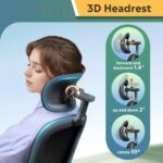 DEVAISE Ergonomic Mesh Desk Chair, Separated-Adjustable Lumbar Support，Large Cushion, Flip-up Armrests, 90-125° Rocking Tilt, for Home Office Computer Gaming, Black - Image 6