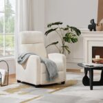 Topeakmart Fabric Recliner Chair Adjustable Modern Single Sofa Chair with Pocket Spring Living Room Bedroom Home Theater Ivory - Image 10