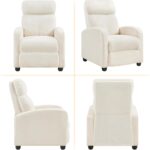 Topeakmart Fabric Recliner Chair Adjustable Modern Single Sofa Chair with Pocket Spring Living Room Bedroom Home Theater Ivory - Image 7
