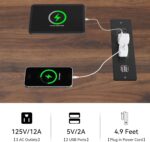 YITAHOME 6-Drawer Dresser with Built-in Power Outlet, Wood TV Stand with 6 Large Drawers & Bar Handles, Dresser Chest of Drawers for Entryway Living Room Hallway, White & Walnut - Image 6