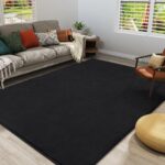 Amearea Modern Area Rugs for Bedroom Living Room, 4x6 Feet Black Thickened Memory Foam Rug, Fluffy Indoor Washable Rugs Non Slip Minimalist Carpet for Kids Boys Girls Dorm Nursery Room Decor - Image 5