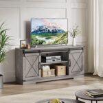 Garvee Farmhouse TV Stand for Televisions Up to 65 in TVs, Entertainment Center with Sliding Barn Doors and Storage Cabinets, Modern TV Console Table, Media Furniture for Living Room, 59 in - Image 8