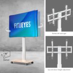 FITUEYES Rolling TV Stand for 32 to 65 70 Inch TVs, Portable Mobile TV Cart on Wheels, Tall Universal TV Floor Stands with Swivel Mount, Fit Corner, Bedroom, Living Room, Small Dorm (White) - Image 4