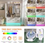 PAKASEPT Armoire Wardrobe Closet with 3 Door, Bedroom Armoires with Mirror and LED Lights, Hanging Rod, Drawers, Large Capacity Storage Wardrobe Armoire for Bedroom - Image 5