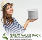 Stock Your Home 9-Inch Paper Plates Uncoated, Everyday Disposable Plates 9" Paper Plate Bulk, White, 500 Count - Image 5