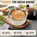 TOPEMAI Dutch Ovens Enameled Cast 5.5 Quart Dutch Oven Pot with Lid for Bread Baking (White) - Image 6