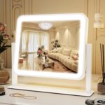 ROLOVE Vanity Mirror with Lights, 14"×12" LED Makeup Mirror, Lighted Makeup Mirror with Lights, Smart Touch Control 3 Colors Dimmable, Lighted Up Mirror for Makeup Desk, Bedroom, Women Gift - Image 2