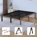Full Metal Bed Frame - 14 Inch Tall Heavy Duty Bedframe Black Basic Steel Slats Platform No Box Spring Needed/Easy Assembly/Noise Free - Image 5