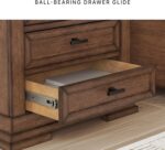 Signature Design by Ashley Taffenbrook Farmhouse 3-Drawer Nightstand with Felt-Lined Top Drawer, Power Supply and USB Ports, 28.5" W x 18.25" D x 26.5" H, Dark Brown - Image 10