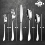 LIANYU 20 Piece Silverware Flatware Cutlery Set, Stainless Steel Utensils Service for 4, Include Knife Fork Spoon, Mirror Polished, Dishwasher Safe - Image 7