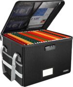 File Box with Lock, Fireproof Document Box File Organizer with Zipper & Adjustable Handle, Collapsible File Storage Box for Home Office, Filing Cabinet for Hanging Letter/Legal Folder - Image 10