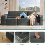 YITAHOME Convertible Cloud Sectional Couch, Comfy Corduroy Sectional Sofa with Deep Seat & High Pillows, Modern Easy-Clean Modular Sectional Sofa for Living Room Bedroom, Gray - Image 5