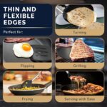 Home Hero Silicone Spatula Set - Heat Resistant Spatulas for Cooking - Ergonomic Stainless Steel Cooking Utensils - Solid & Slotted Silicone Turners - Pack of 2, Black - Image 5