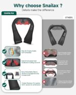 Snailax Shiatsu Neck and Shoulder Massager - Back Massager with Heat, Deep Kneading Electric Massage Pillow for Neck, Back, Shoulder,Foot,Body - Image 7