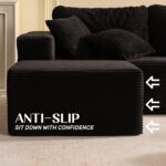 107" Boneless Couch with Deep Seat, Set of Modular Sectional Sofa, Cloud Sectional Couch for Living Room, No Assembly Required, Corduroy, L-Shape Left, Black - Image 6