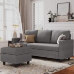 HONBAY Convertible Sectional Sofa, Convertible L Shaped Couch with Reversible Chaise, Sectional Couch for Small Space Apartment, Grey - Image 8