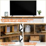 Yaheetech TV Stand for Living Room, Industrial Entertainment Center for 65 Inch TV, Rustic TV Console Stand with Storage Cabinets Wood and Metal, Rustic Brown - Image 8