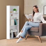 ZENY 5-Tier Shelf Bookcase, Freestanding Wood Storage Display Open Bookshelf for Home Office, White - Image 9