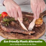 Disposable Wooden Cutlery Spoons - 100 Pack Wooden Spoons Disposable,Biodegradable and Earth Friendly, 6.3 Inch Length - Image 7