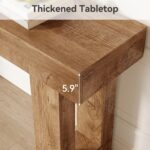 LITTLE TREE 63 Inches Long Console Table for Entryway, Sofa Table Behind Couch, Wooden Entry Table Foyer Hallway Table, Industrial Console Sofa Table for Living Room, Oak Color - Image 4