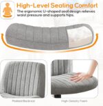 Criss Cross Chair Legged Office Wide Comfy Desk Seat, No Wheels Armless Computer Task Seating, Swivel Vanity Home Height Adjustable - Image 6