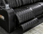 Signature Design by Ashley Boyington Contemporary Leather Match Power Reclining Sofa with Adjustable Headrest, Cup Holder, USB Charging Ports, Air Massage System and LED Lighting, Black - Image 17