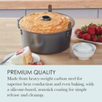 Chicago Metallic Angel Food Cake Pan with Cooling Feet, 2-Piece Nonstick Tube Pan, 9.5 Inch Carbon Steel, Perfect for Pound and Sponge Cakes - Image 5
