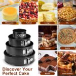 Springform Pan Set of 4, 4/7/9/10inch Cake Pan, Non-Stick Leak-Proof with Removable Bottom, Cheesecake Pan for Baking, Black - Image 6
