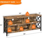 Yaheetech TV Stand for Living Room, Industrial Entertainment Center for 65 Inch TV, Rustic TV Console Stand with Storage Cabinets Wood and Metal, Rustic Brown - Image 7