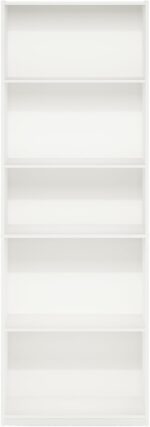 Furinno GEHRY Book Shelf, 5-Tier Bookshelf, Bookcase with Adjustable Shelves, 11.6 x 24.8 x 71.4, for Living Room, Bedroom, Home Office, White - Image 7