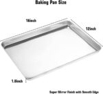 Wildone Baking Sheet & Rack Set [2 Sheets + 2 Racks], Stainless Steel Cookie Pan with Cooling Rack, Size 16 x 12 x 1 Inch, Non Toxic & Heavy Duty & Easy Clean - Image 5