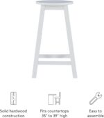 Zeke White 24" Counter Stool with Round Seat by Linon - Image 10