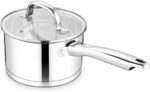 TeamFar 2 qt Saucepan with Lid, Stainless Steel Small Sauce Milk Pan with Tri-ply Bottom for Induction/Gas/Electric/Ceramic, Healthy & Heavy Duty, Mirror Finish & Straight Side, Dishwasher Safe - Image 2