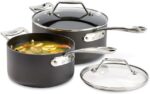 All-Clad Essentials Hard Anodized Nonstick Sauce Pan Set 4 Piece, 2.5, 4 Quart Oven Broiler Safe 500F Pots and Pans, Cookware Black - Image 2